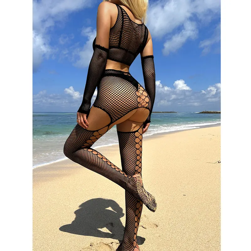 Fishnet Sexy Lingerie Mesh Bodystocking Hollow Out Bodysuit Erotic Temptation Women Underwear