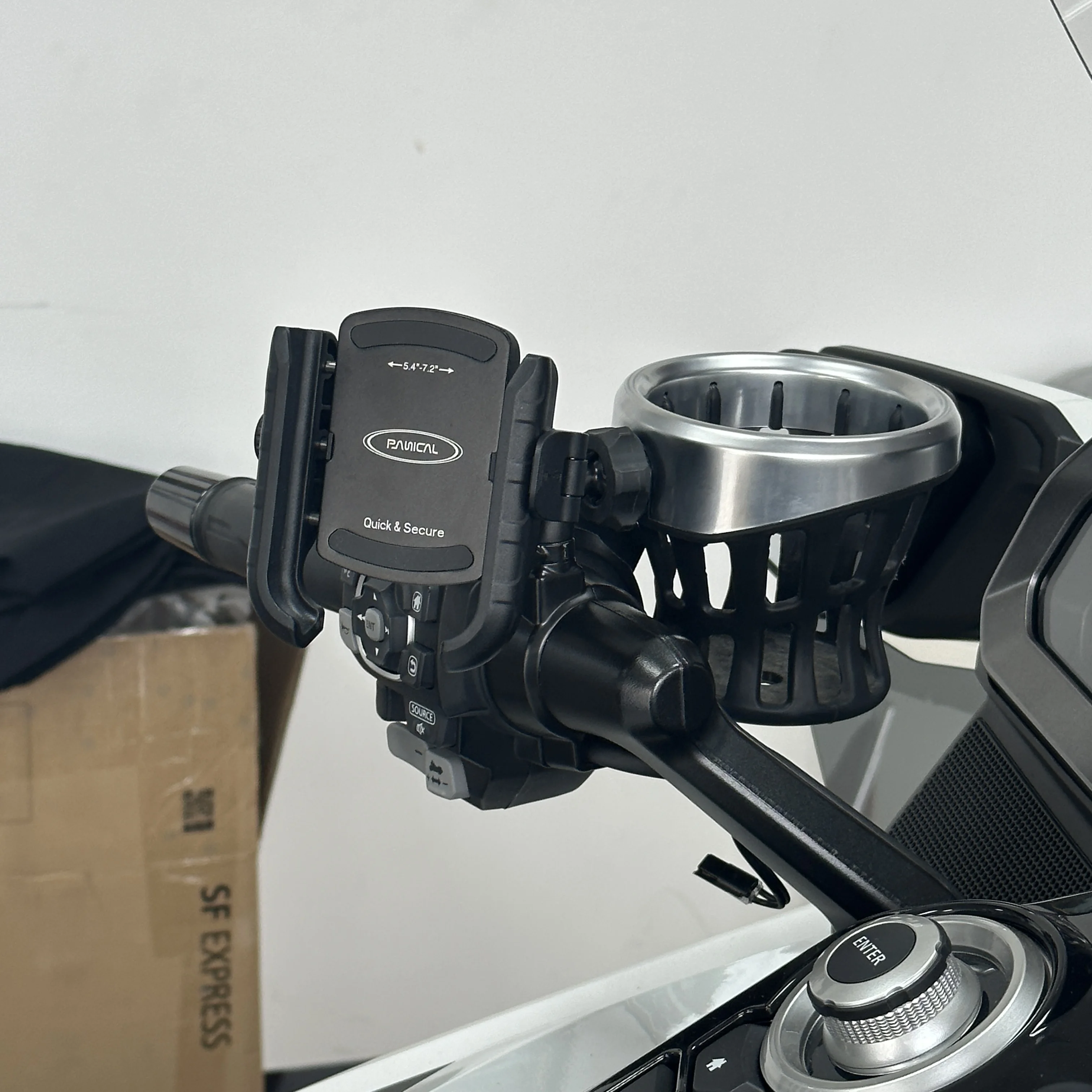 PANICAL für Honda GoldWing GL1800 GL1500 Motorrad-Lenker-Getränkehalter, Lenker-Handyhalter, Zubehör, Navigationshalterung – Detail 9