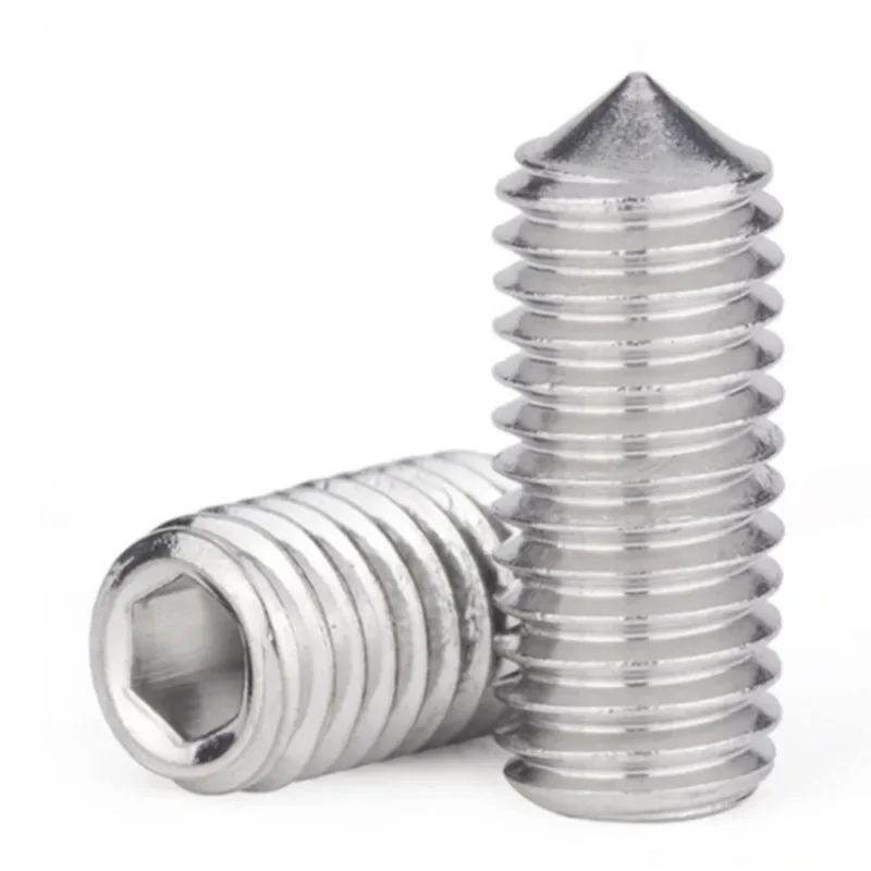 M2 304 스테인리스 스틸 그럽 스크류 콘 포인트 헥스 소켓 세트 스크류 볼트 DIN 914