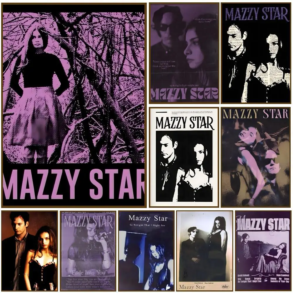 M-Mazzy S-Star Rock Band Poster Self-adhesive Living Room Bedroom Party Bar Decor Moisture-proof Fade-resistant HD
