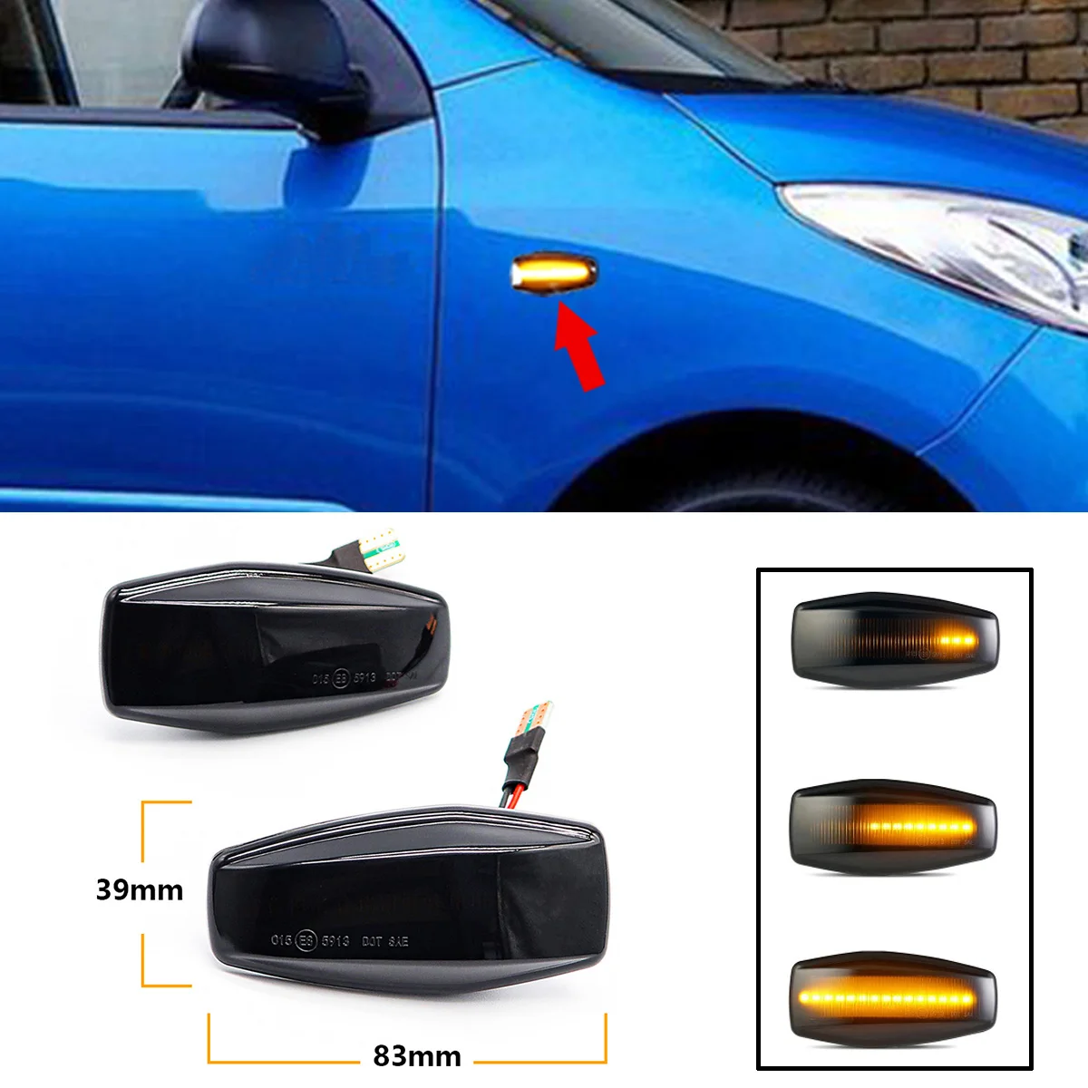 Dynamic LED Side Marker Light Blinker Turn Signal Lamp For KIA Sedona Sportage Hyundai Elantra Getz Sonata Terracan Car Styling