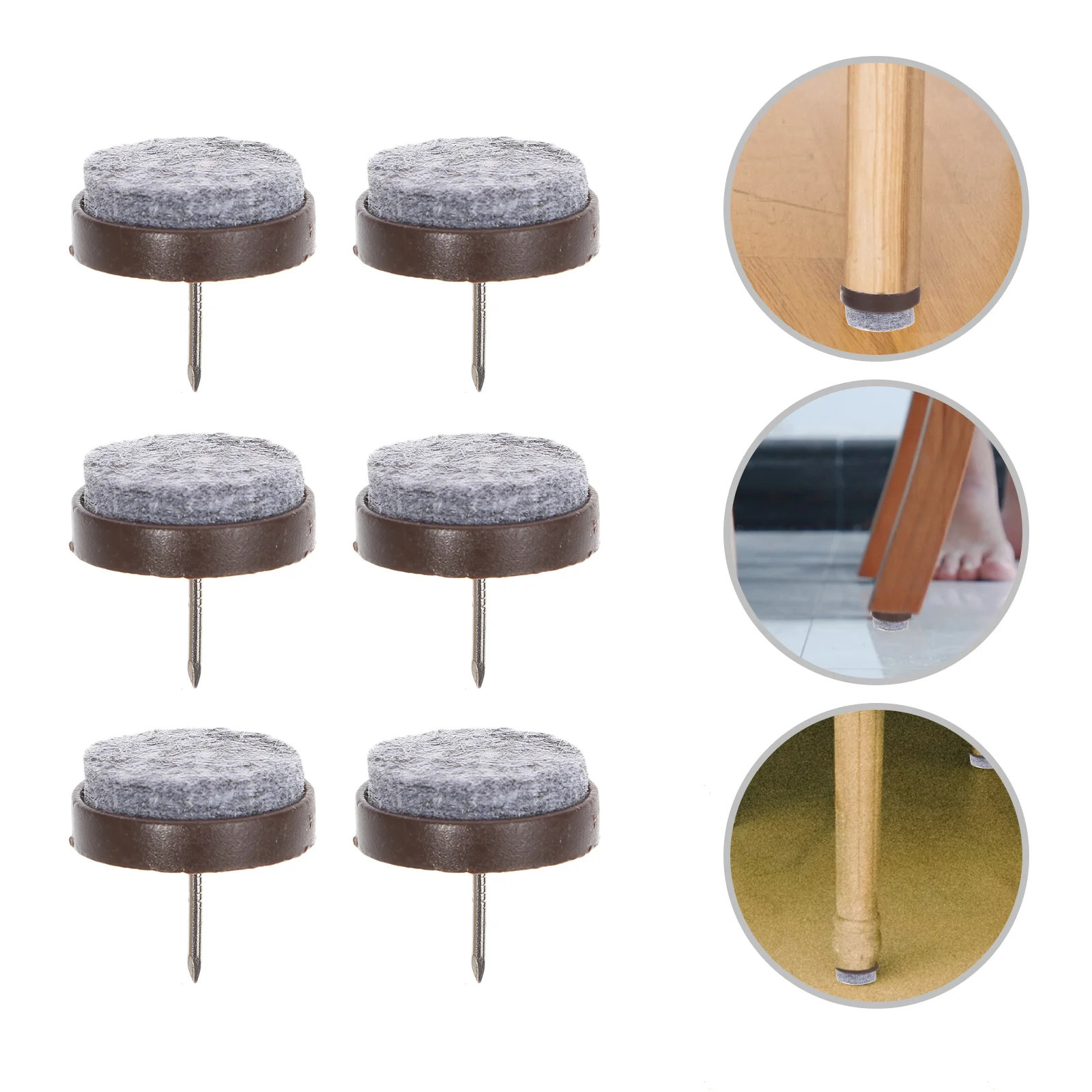 50 Pcs Protector Screw-In Felt Pads Flooring Chair Glides Abs Furniture for Hardwood Floors image 5