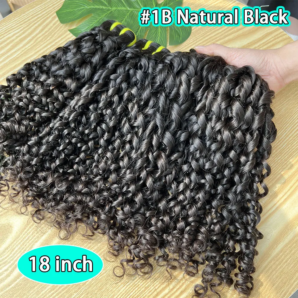 Burmese Pixie Curly Raw Virgin Human Hair Weave 1/3/4 Bundles Deal Hair Extension Raw For Black Women Double Weft
