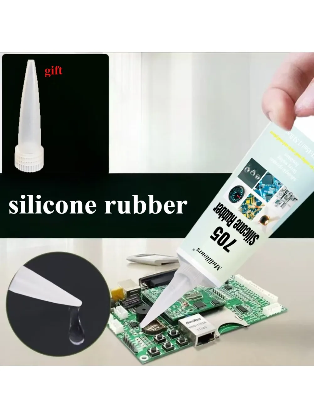 Composants électroniques transparents en caoutchouc de Silicone, adhésif résistant aux hautes températures, Gel isolant d'étanchéité étanche, 4 pièces, 45ml