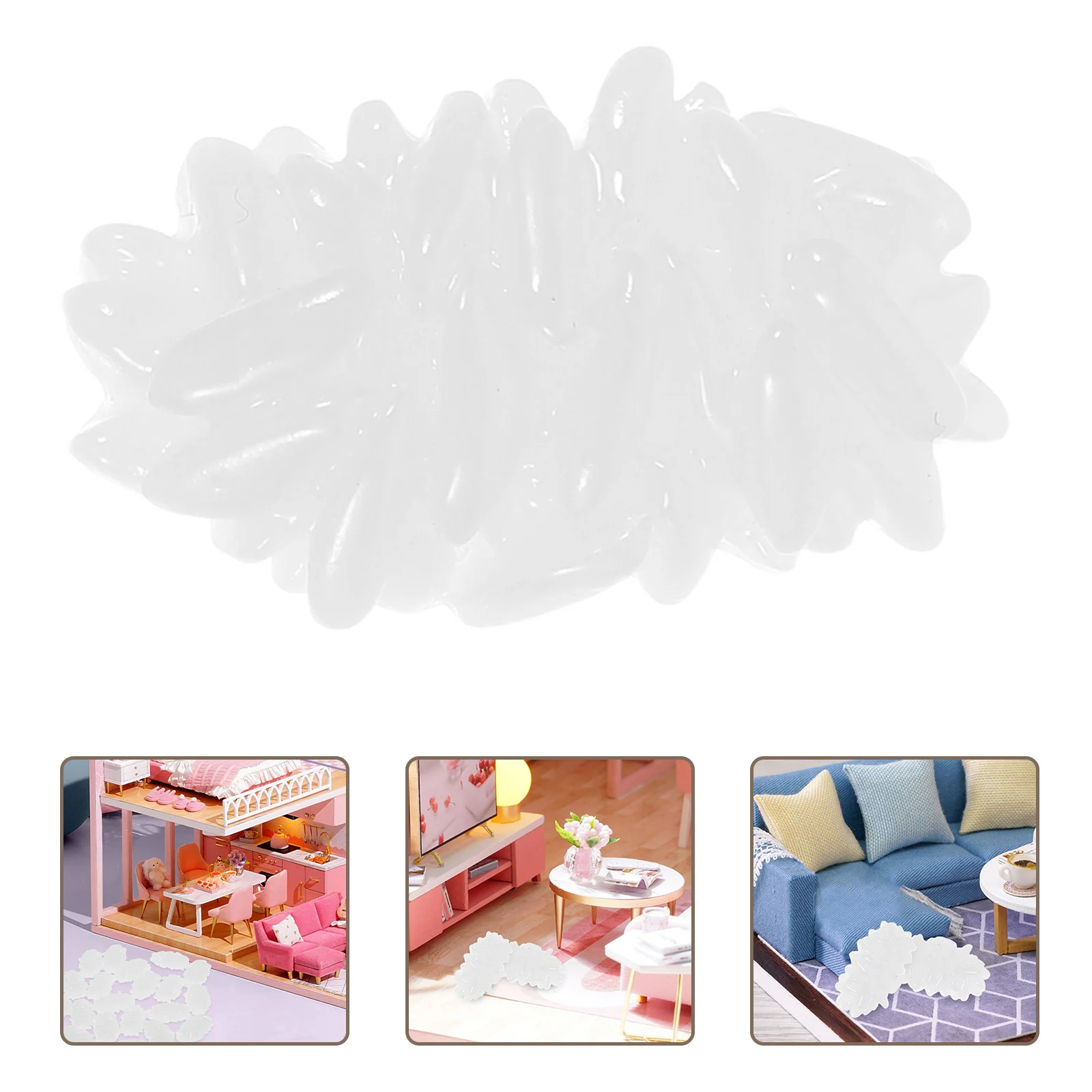 

20 Pcs Simulated Rice Toys Artificial Props for Display Hamburger Simulation Resin Fake Realistic