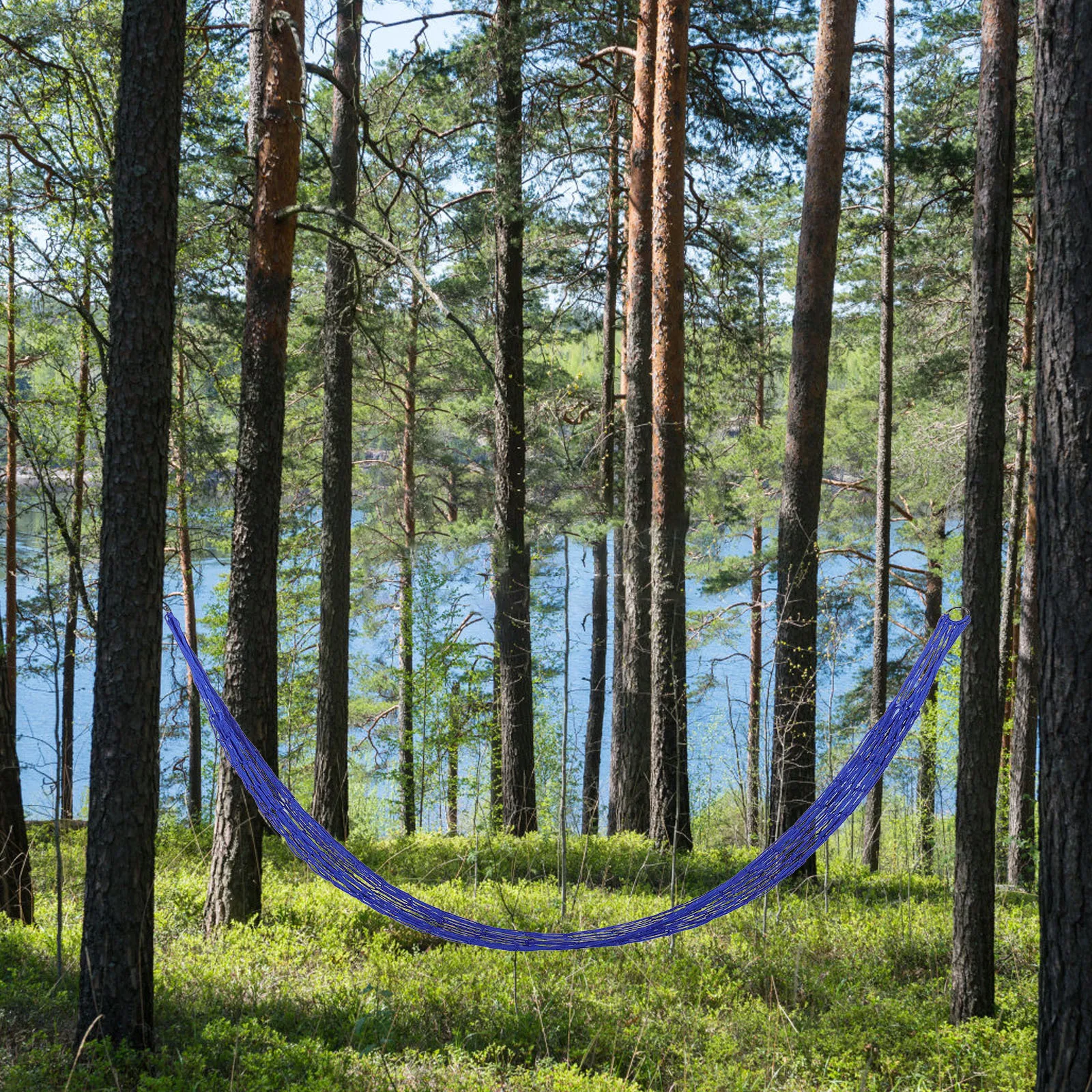 

Single Person Mesh Hammock Lightweight Nylon Portable Outdoor Camping Swing Bed Travel Backyard Patio Accessory