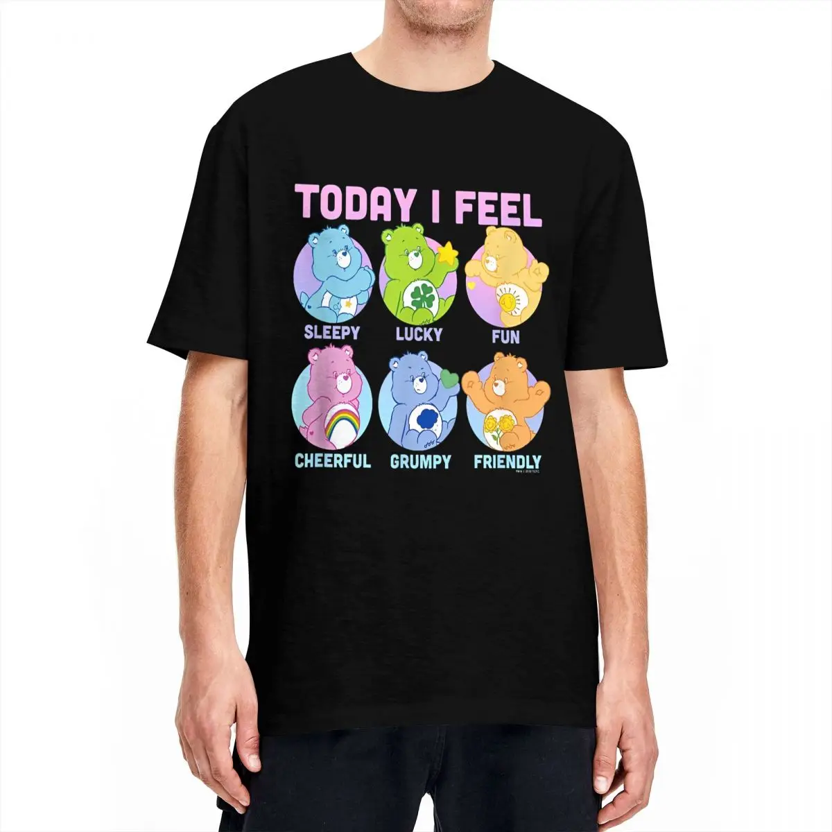 Care Bears Neon Today I Feel Emotions Box Ups for Men Women T Shirts Tee Shirt Short Sleeve Crew Neck T-Shirts 100% Cotton New