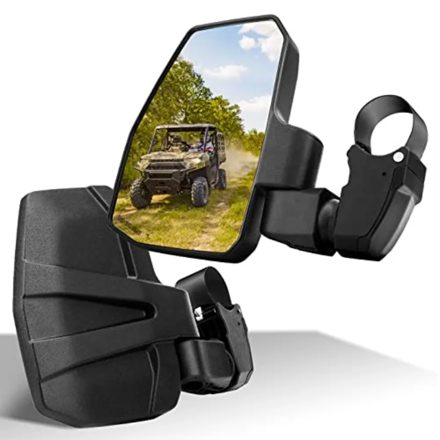 

UTV Side Mirrors, You No Longer Need to Adjust by Hand, Innovative Automatic Reset Function, for 1.5"-2.0" Roll Cage, Compatibl