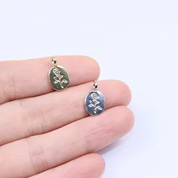 Eruifa 20pcs Tiny Mini Shiny Polished Rose Flower Doule Side Zinc Alloy Charms Pendant Jewelry DIY Handmade