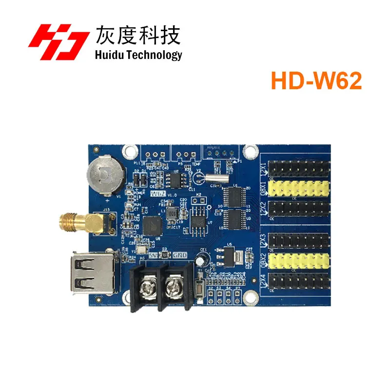 Huidu HD W60 HD W62 HD W63 HD W64 HD W66 HD-W60 LED display controller, Single&double color P10 LED sign module Control card