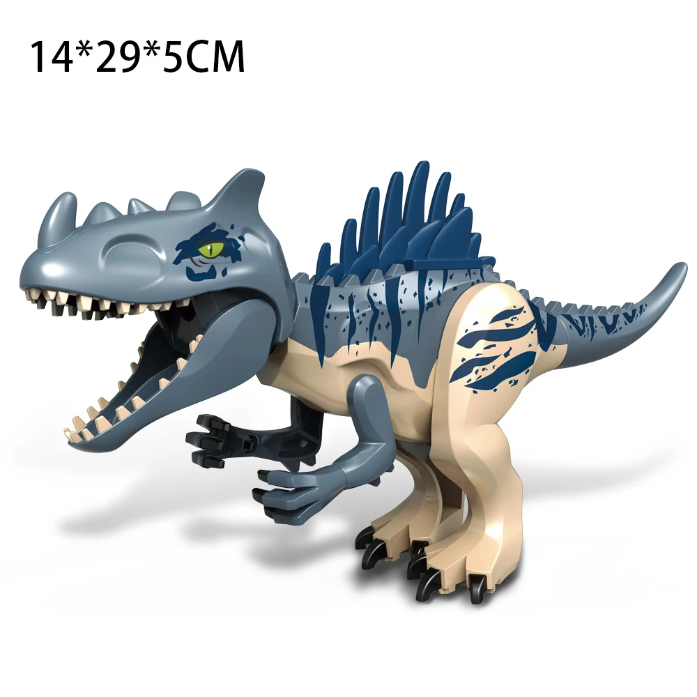 Blocos de construção de dinossauros jurássicos indominus rex diy tamanho grande tiranossauro figura de ação modelos crianças brinquedos animais presentes