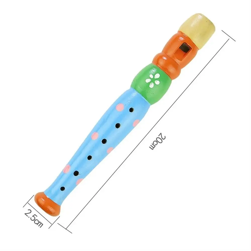 

Kids Toy Learning Baby 20cm Kids Music Toy Musical Instrument 6-Holes Recorder Wooden Flute Cartoon Flute Short Flute