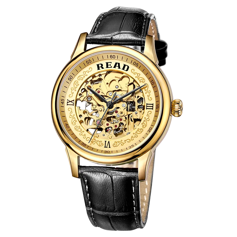 READ Men Skeleton Automatic Watch | Stainless Steel Case | Sapphire Crystal | Roman Numeral Dial | 50M Water Resistant