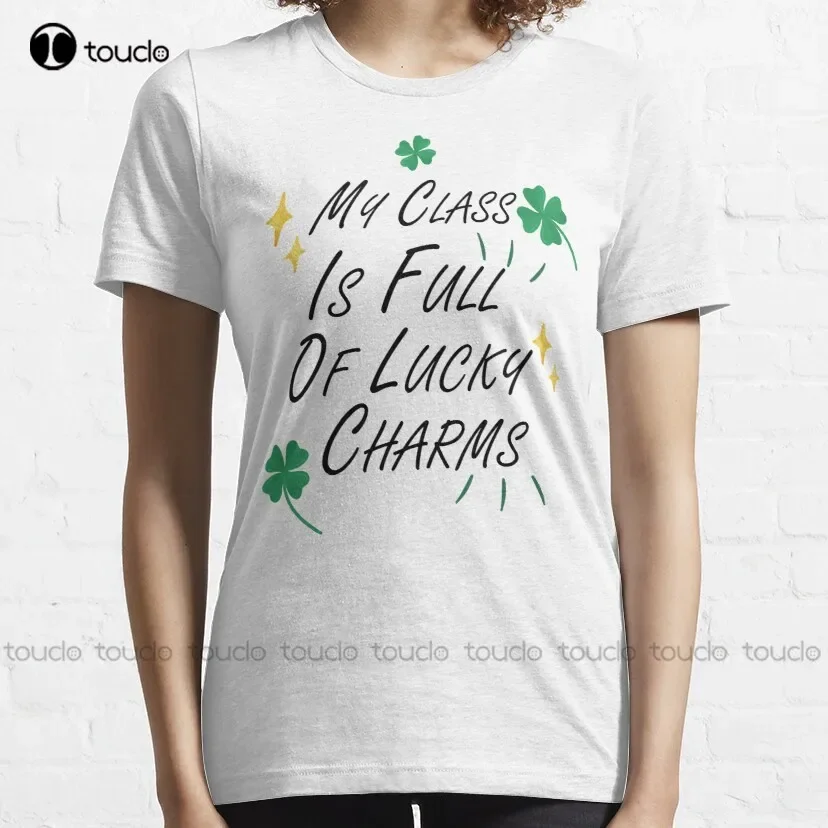 My Class Is Full Of Lucky Charm, Funny Quote T-Shirt Short Sleeve Shirts For Women Custom Gift Xs-5Xl All Seasons Unisex Retro