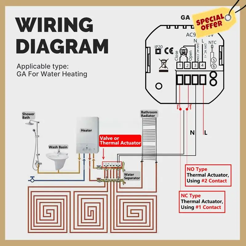 واي فاي المنزل الذكي التدفئة مقبض أداة تحكم في درجة الحرارة بالترموستات صالح للمياه الغاز المرجل التدفئة الكهربائية GA حرارة المياه