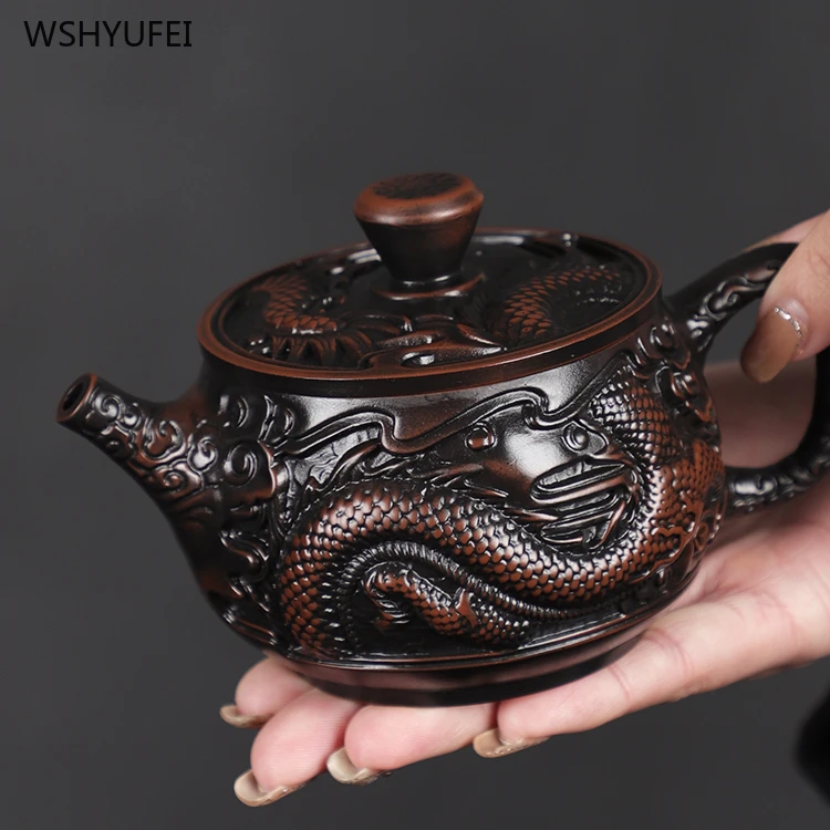 Purple pottery teapot Fengming Pot Kung Fu Tea Household kitchen accessories 1pcs Handmade Teapot 250ml