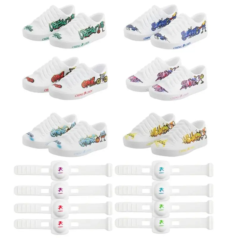 High-quality Silicone Material Mini Skateboard Shoes Mini Sneakers Finger Shoes Finger Knee Pads Doll Shoes Toys Gift For Kids