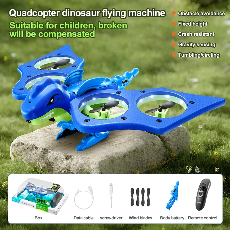 Mini RC Drone Vliegende robot Dinosaurussen Speelgoed Zwaartekrachtdetectie Rc Vliegtuig Headless Modus Afstandsbediening Vliegtuigen Helikopter Geschenken voor kinderen