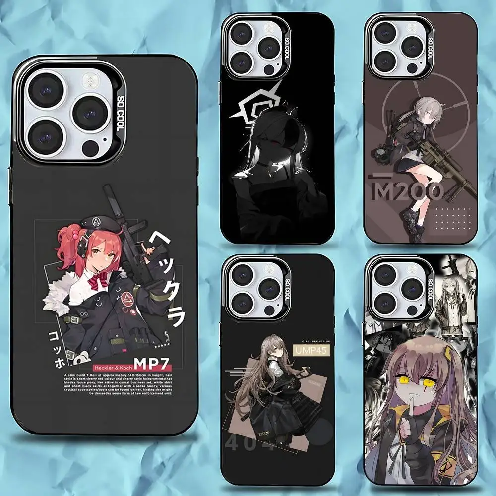 

Girls Frontline Ump45 Phone Case For iPhone 16,15,14,13,12,11,Pro,Max,Plus,Mini,XS,SE Anti Fall Black Matte Hard Bumper
