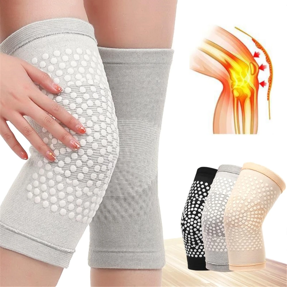 Rodilleras de autocalentamiento de turmalina, Protector de rodilla cálido para artritis, alivio del dolor articular y recuperación de lesiones, 2 unidades