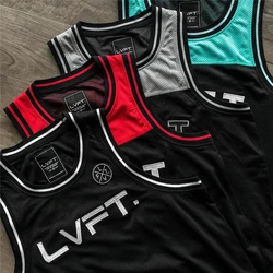 Men's Muscle Gym Workout Stringer Tank Tops Bodybuilding Fitness T-Shirts Mesh Sleeveless Training Athletic Running Cool Shirts