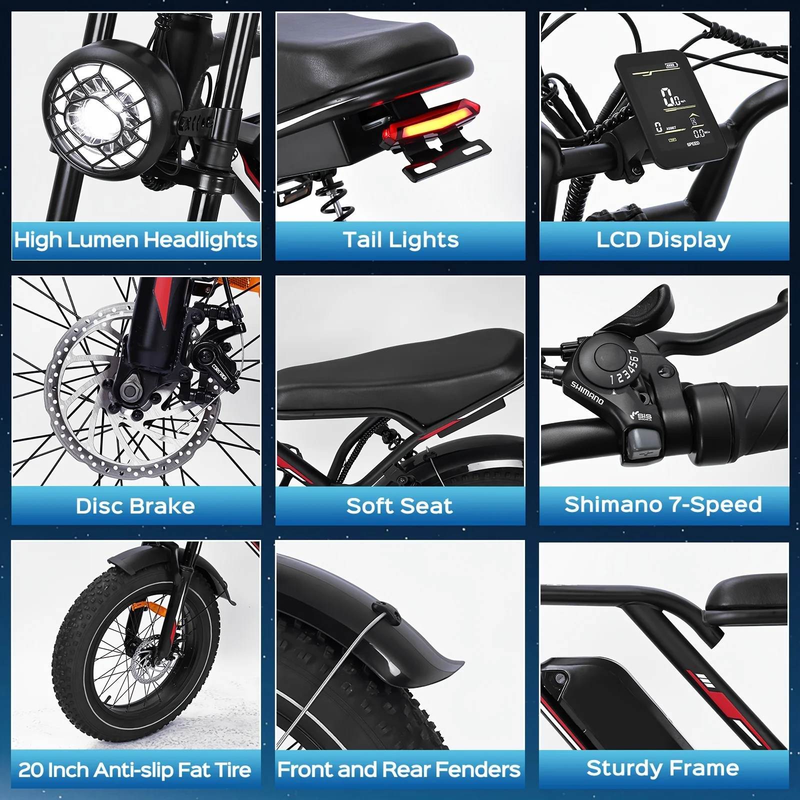 Pinterest‑ready vertical image of electric fat tire bike