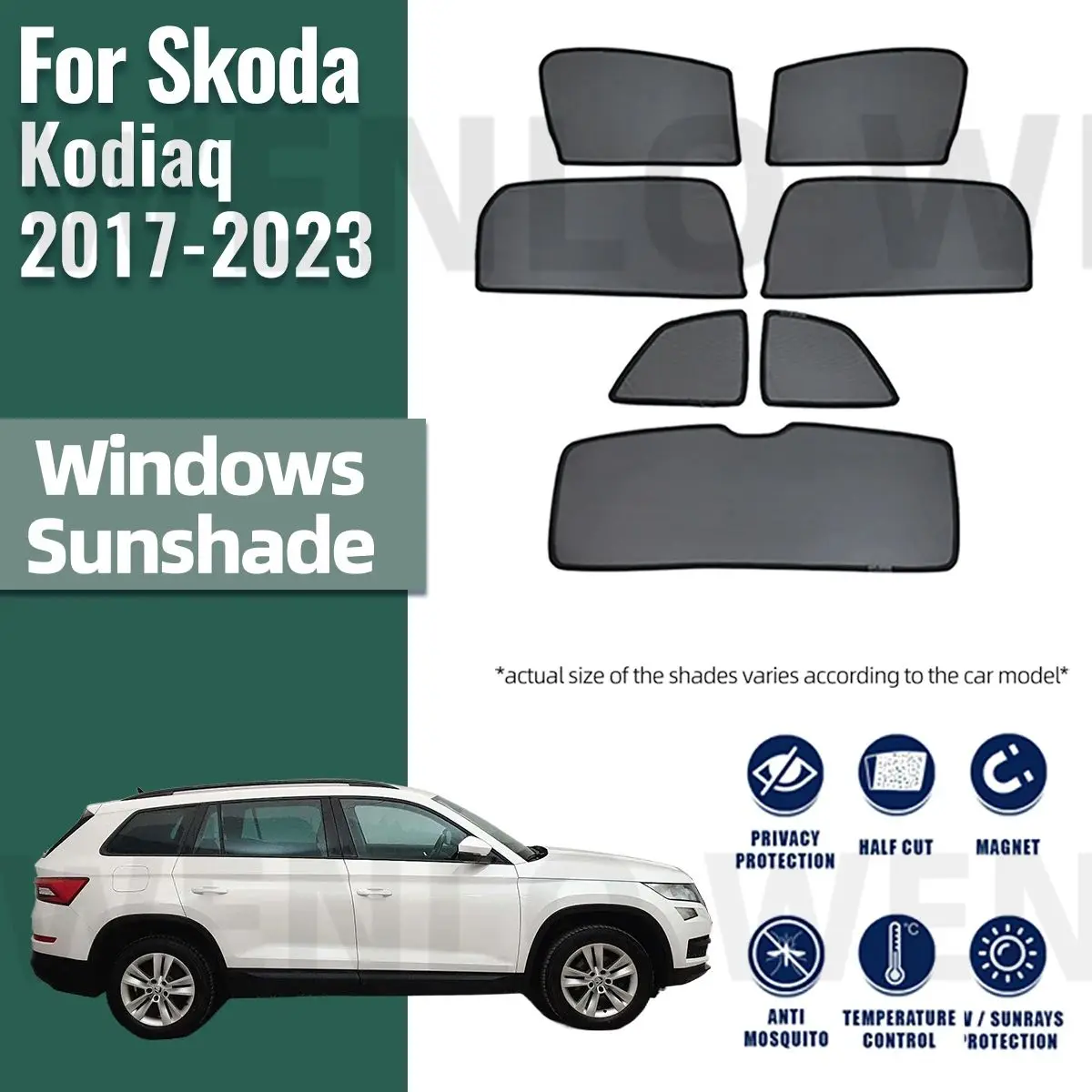 

For Skoda Kodiaq NS7 2017-2023 Car Side Window Sunshade Windshield Magnetic Sun Shade Solar Protection Parasol Children Curtains