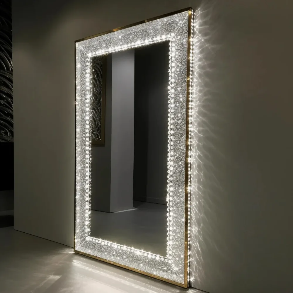

Led Mirror Manufacturers Smart Mirror Touch Switch Adjustable Wall Full Length Led Crystal Mirrors With Led Light