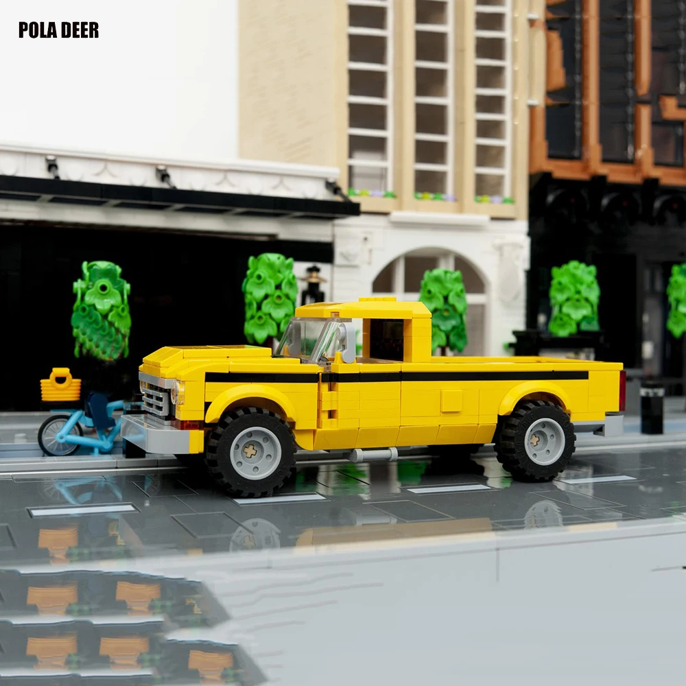 Poladeer 319 Pcs F-250 Pickup Truck Creative Design Custom Assembly Building Blocks Puzzle Model Ornaments Boy Toy Holiday Gift