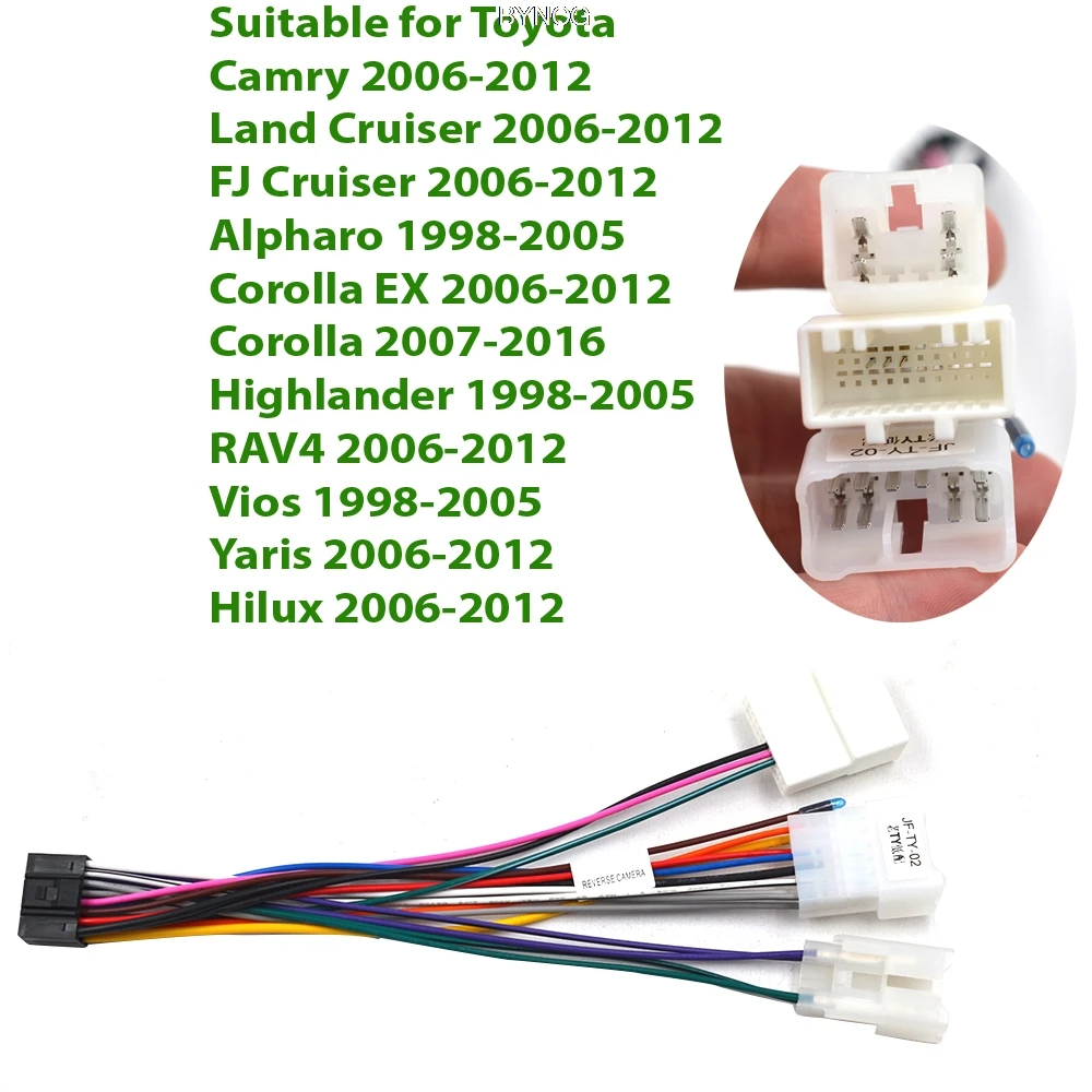 أندرويد راديو السيارة مشغل وسائط متعددة الملحقات سلك محول تسخير كابل لتويوتا كورولا هايلاندر RAV4 فيوس يارس