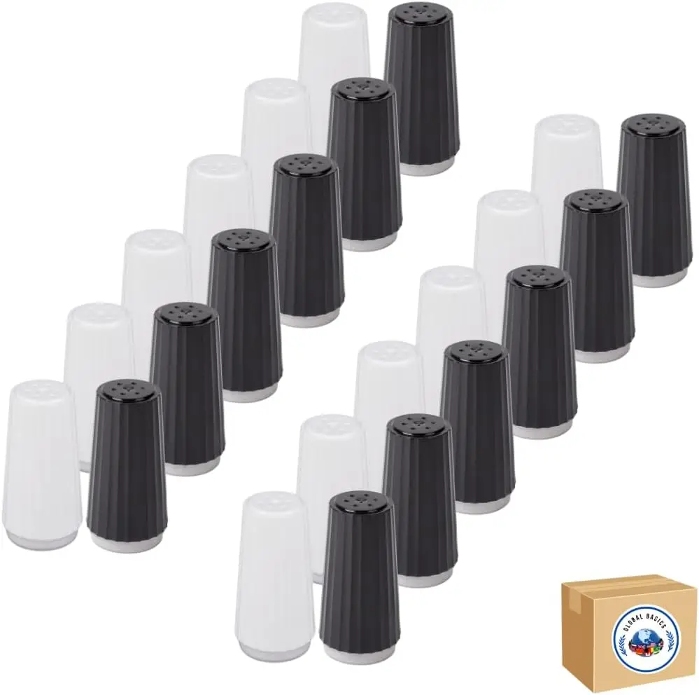 

Disposable Salt and Pepper Shakers 24-Pack - Prefilled, Durable Plastic for Parties, Picnics, Events