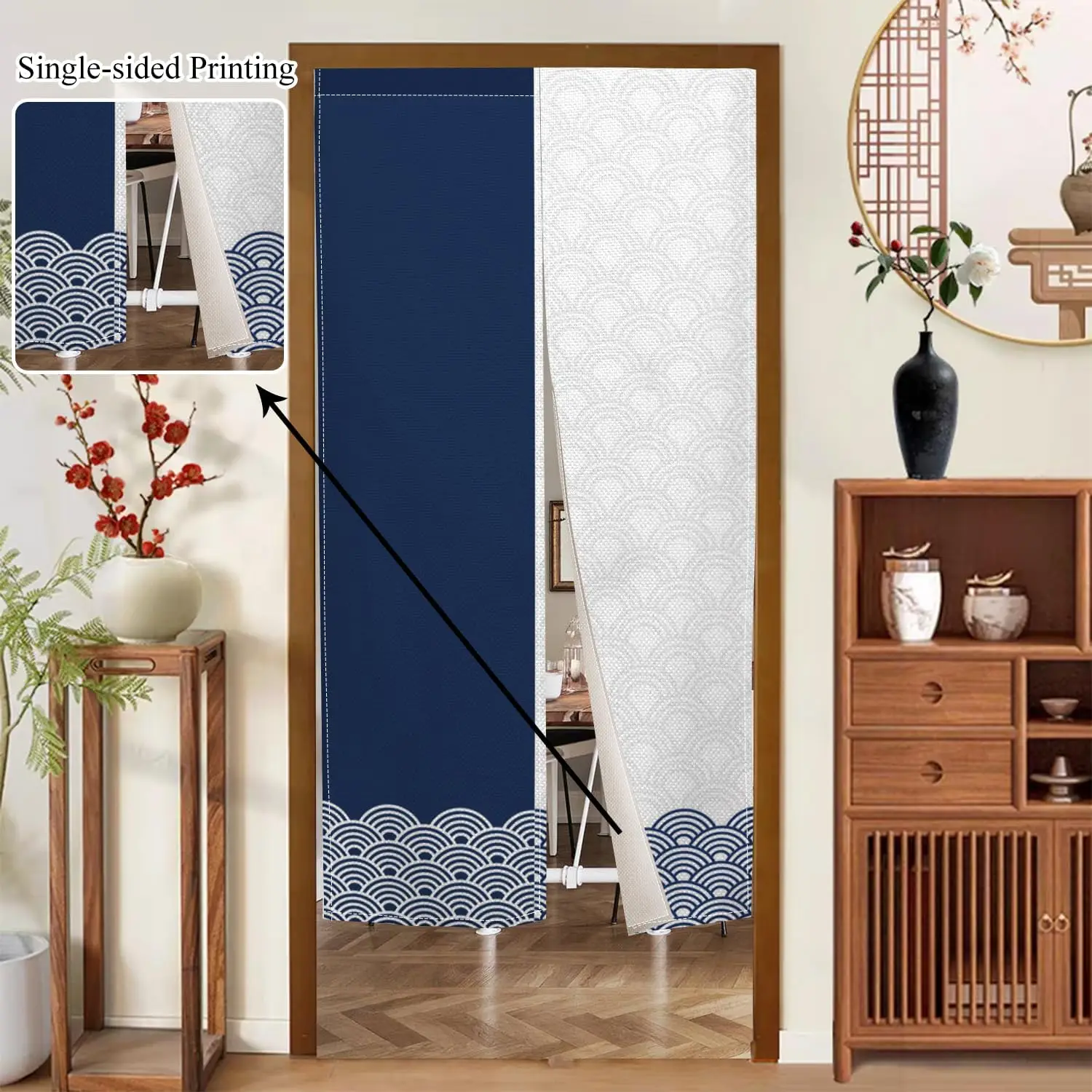 Long Type Japanese Noren Doorway Curtain Window Treatment Doorway Tapestry Polyester for Room Divider Curtains Kitchen Home Deco