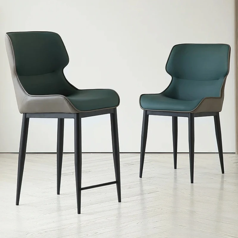 

Canteen Backrest Bar Chairs Luxury Kitchen Buffet Acrylic Restaurant Modern Design Accessories Front Simplicity Home Furniture