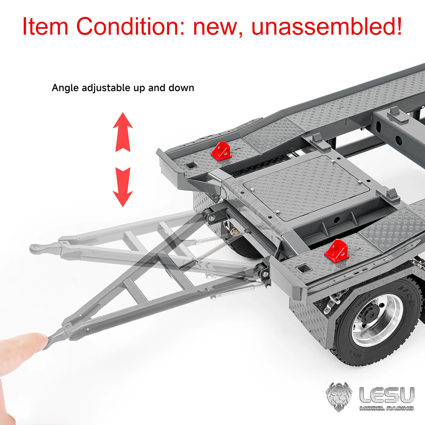 

LESU 1/14 Roro Full Trailer for RC Tractor Dumper Remote Control Construction Vehicle Engineering Model Toy