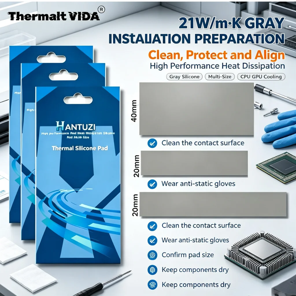 Thermalt VIDA 21W GPU CPU Heatsink Cooling Conductive Silicone Thermal Pad 100x100/120x120mm High Quality Original Authentic