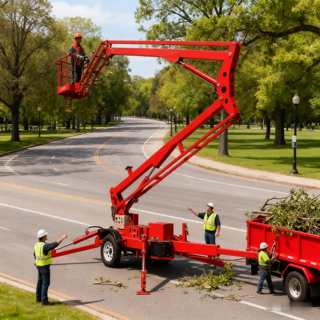 8m 10M 12m 14m Articulated Towable Boom Lift Trailer Mounted Cherry Picker Man Lift For Sale