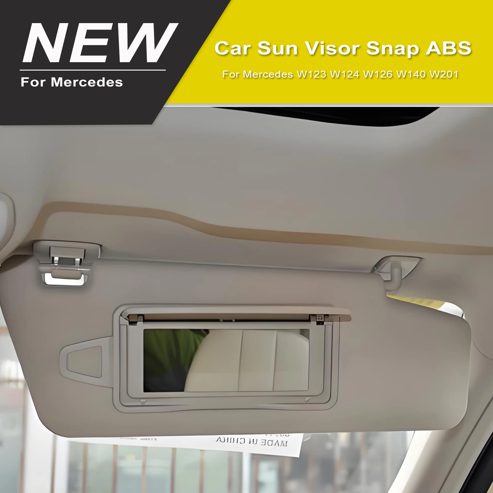 2PCS Car Sun Visor Snap ABS 12681000127101 For Mercedes W123 W124 W126 W140 W201 Sun Visor Clips Holders