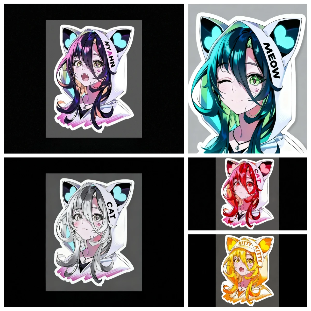

Anime Girl Car Sticker Vinyl Decal Waterproof Sunproof for Auto Motorcycle Laptop Game Room Wall Decor Colorful Future Style