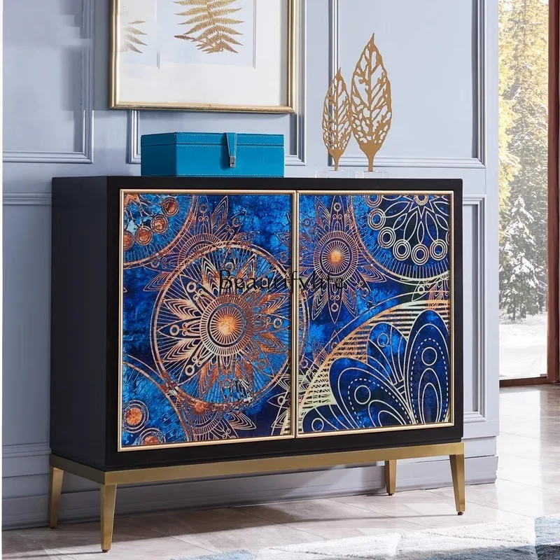 خزانة شرفة فنية فاخرة وحديثة من الخشب الصلب وخزانة جانبية لتناول الطعام وخزانة فندق #2