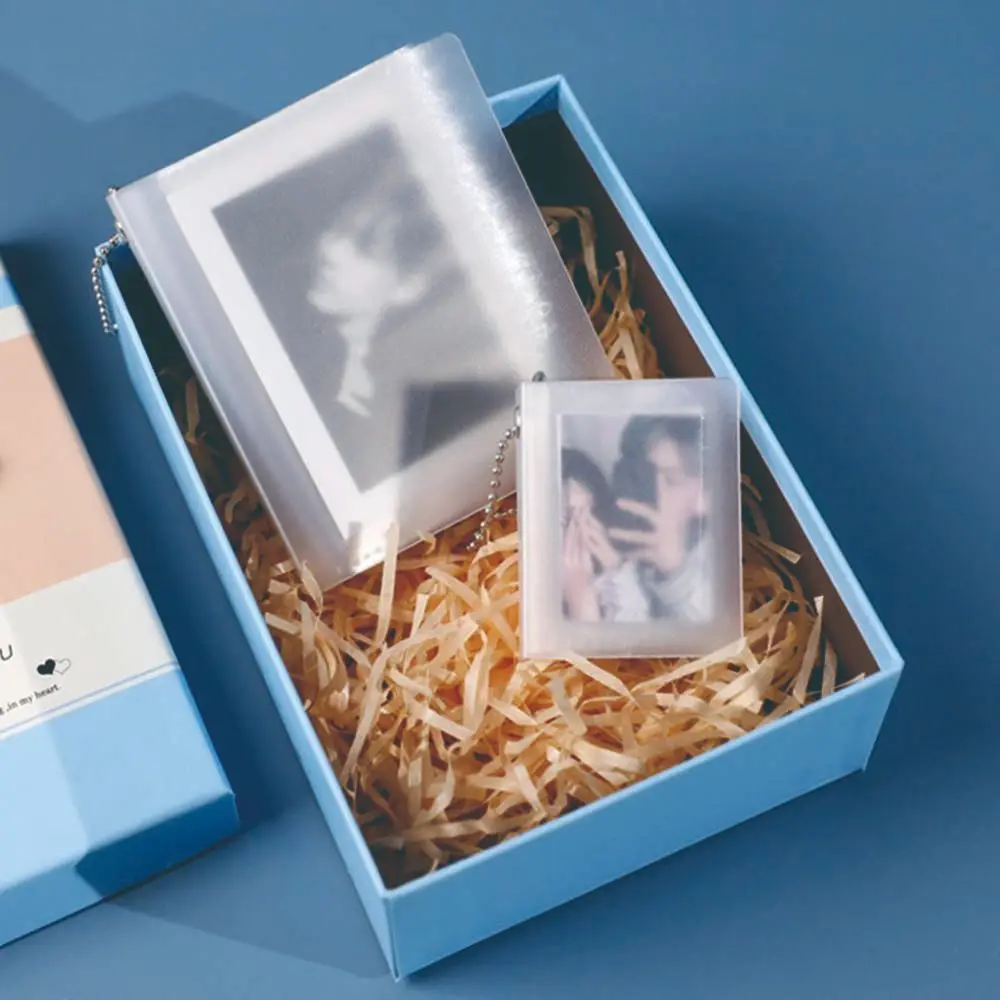 Cute Fashion Frosted cover Memory Gift Card Holder Mini Photo Organizer Photo Album Album Key Ring Key Chain Bag Pendant