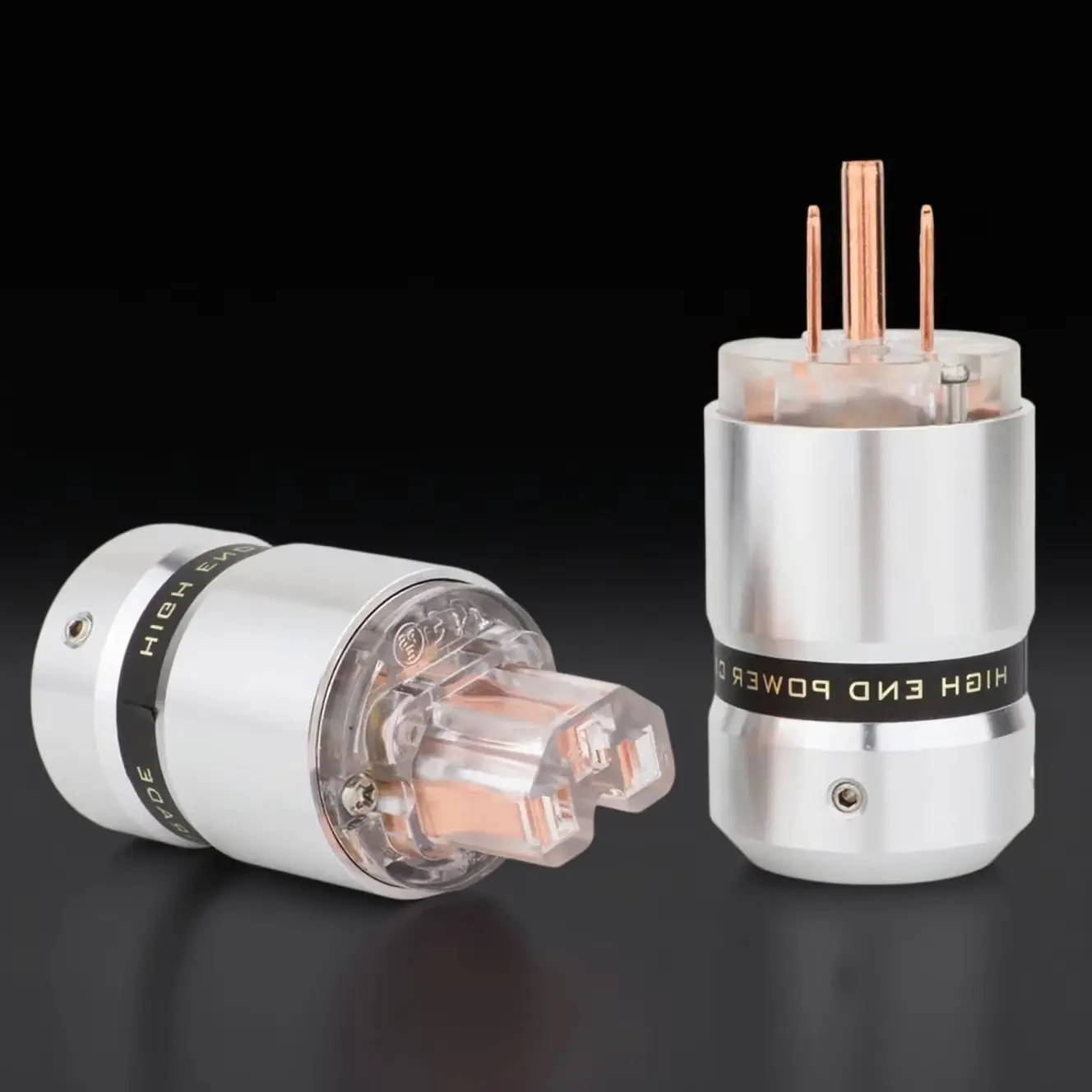 Red Pure Copper US Plug American AC Power Plug Aluminum alloy Connector For Audio DIY Power Cable Power Mains Connector