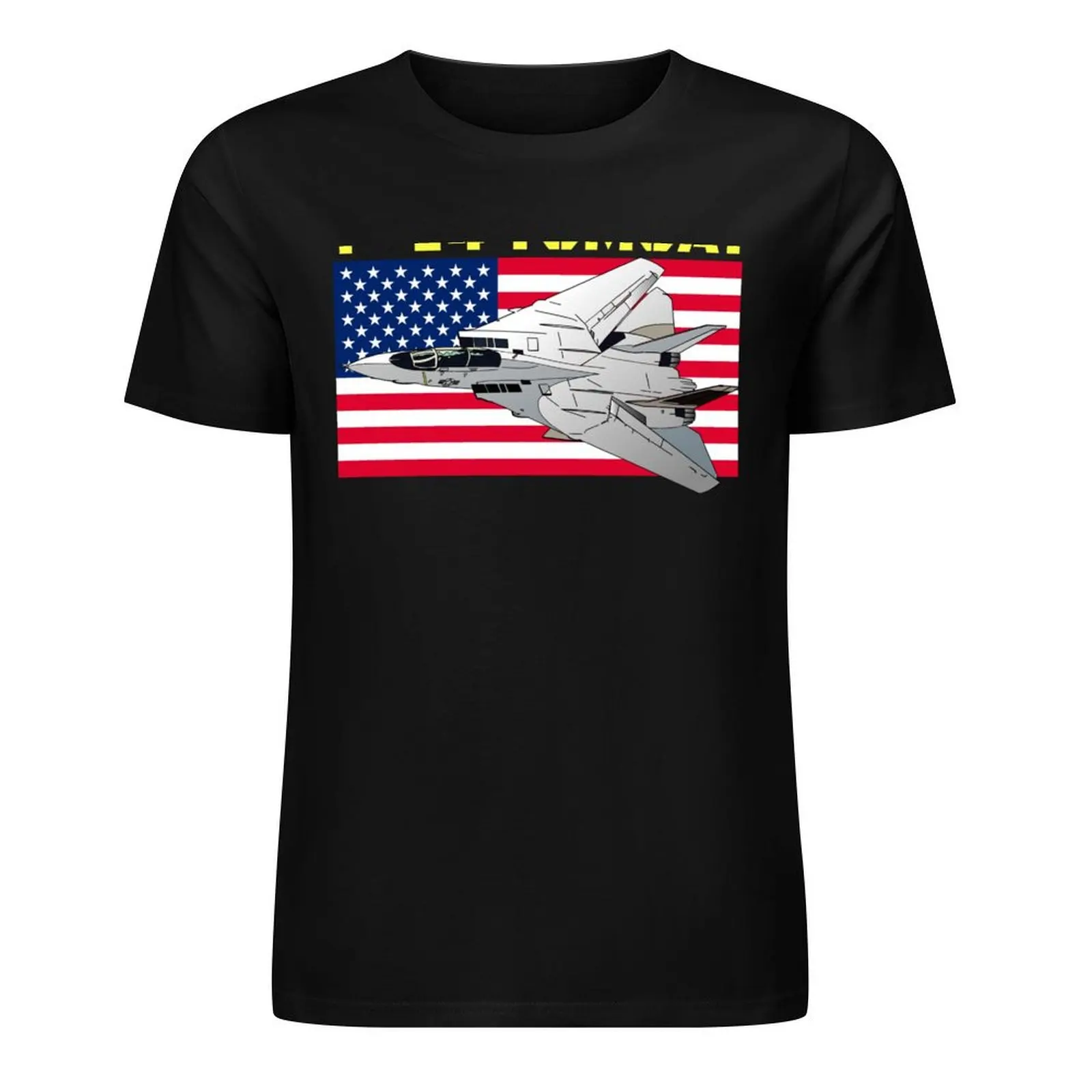 U.S Naval F-14 Tomcat and the American flag. Fun pilot and aircraft t-shirts, perfect for aviation buffs and flying airp T-Shirt