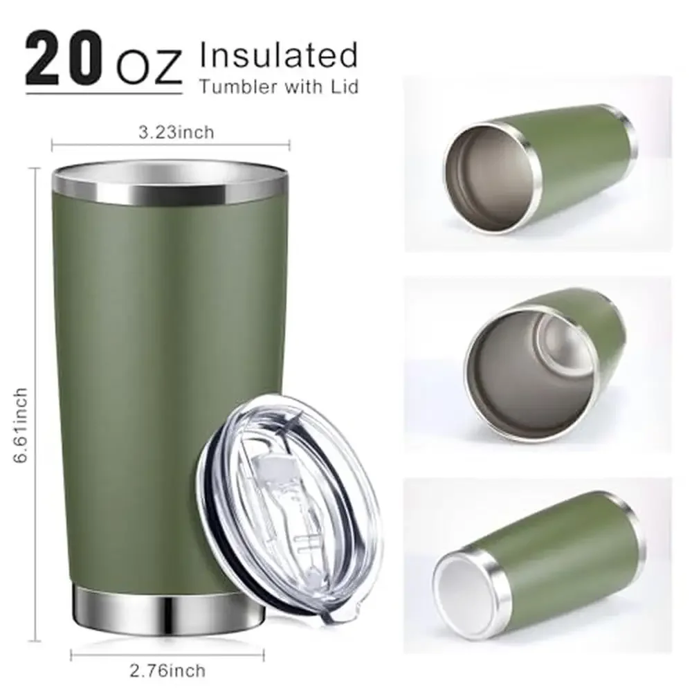 72 Pcs Stainless Steel Insulated Tumbler Cup Bulk 20oz Double Wall Vacuum Coffee Mug Graduation Wedding Party Birthday 304