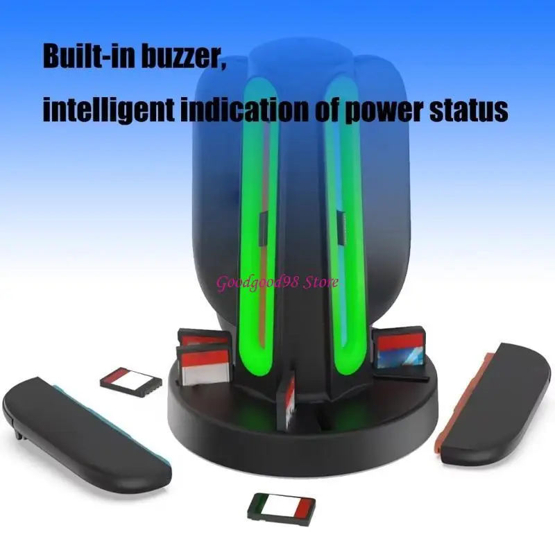 4 Port Charging Dock For Game Controller USB C Power Delivery Cable Charging Docking Station Stand with LED Light W8EC