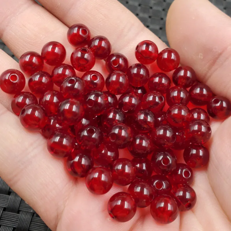 Ornament Scattered Beads Imitation Blood Pool Loose round Beads Scattered Beads8mm Scattered BeadsdiyBracelet Necklace Woven Loo