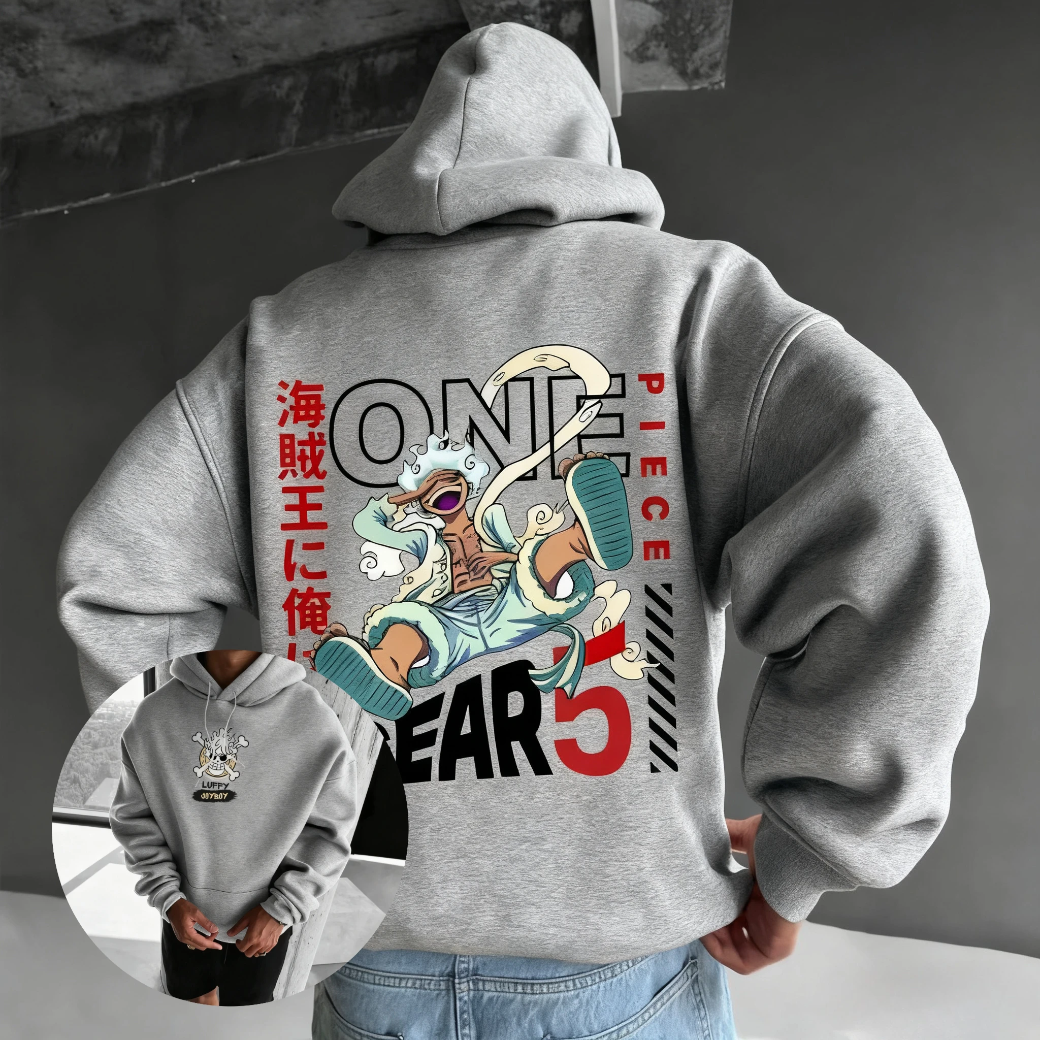 

Цельная толстовка с капюшоном Luffy Gear 5, аниме, толстовка для косплея, мужская и женская повседневная уличная одежда, пуловер, хлопковая куртка с капюшоном, весна-осень