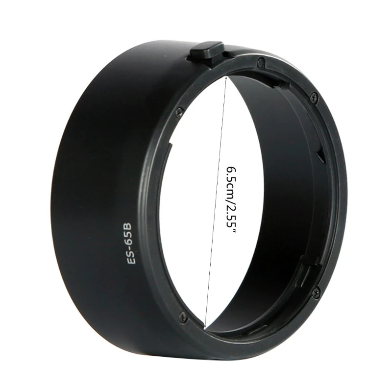 RF50mm 1.8 on EOS-R6 RP- Camera, Reversible- Lens Shade Replacement ES-65B Lens Hood 50mm Lens