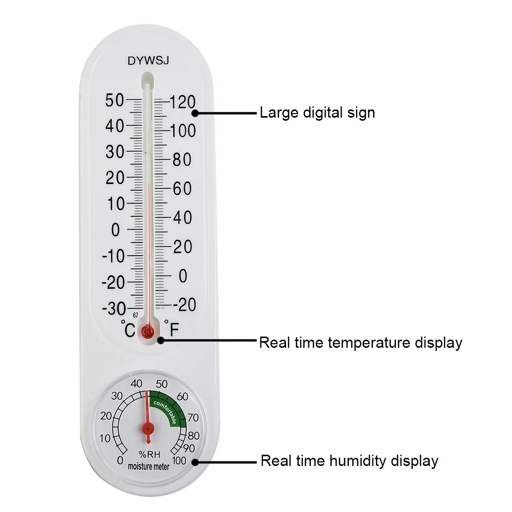 Humidity Meter Thermometer House Office Humidity Meter -30- 50 Breeding Temperaturer Wall Hanging Garden Greenhouse Hygrometer