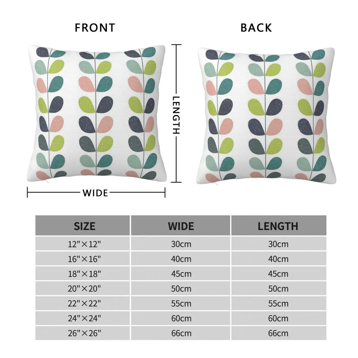 Orla Kiely Pink Green Blue Square Pillowcase Polyester Linen Velvet Pattern Zip Decorative Pillow Case Home Cushion Case