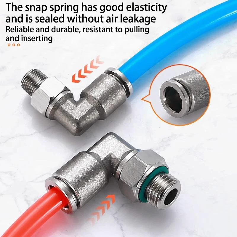 5Pcs 304 Stainless Steel Pneumatic Hose Fitting PL Air Tube Connector 1/8 1/4 3/8 1/2 Quick Release Pipe Fittings 4mm 6mm 8mm